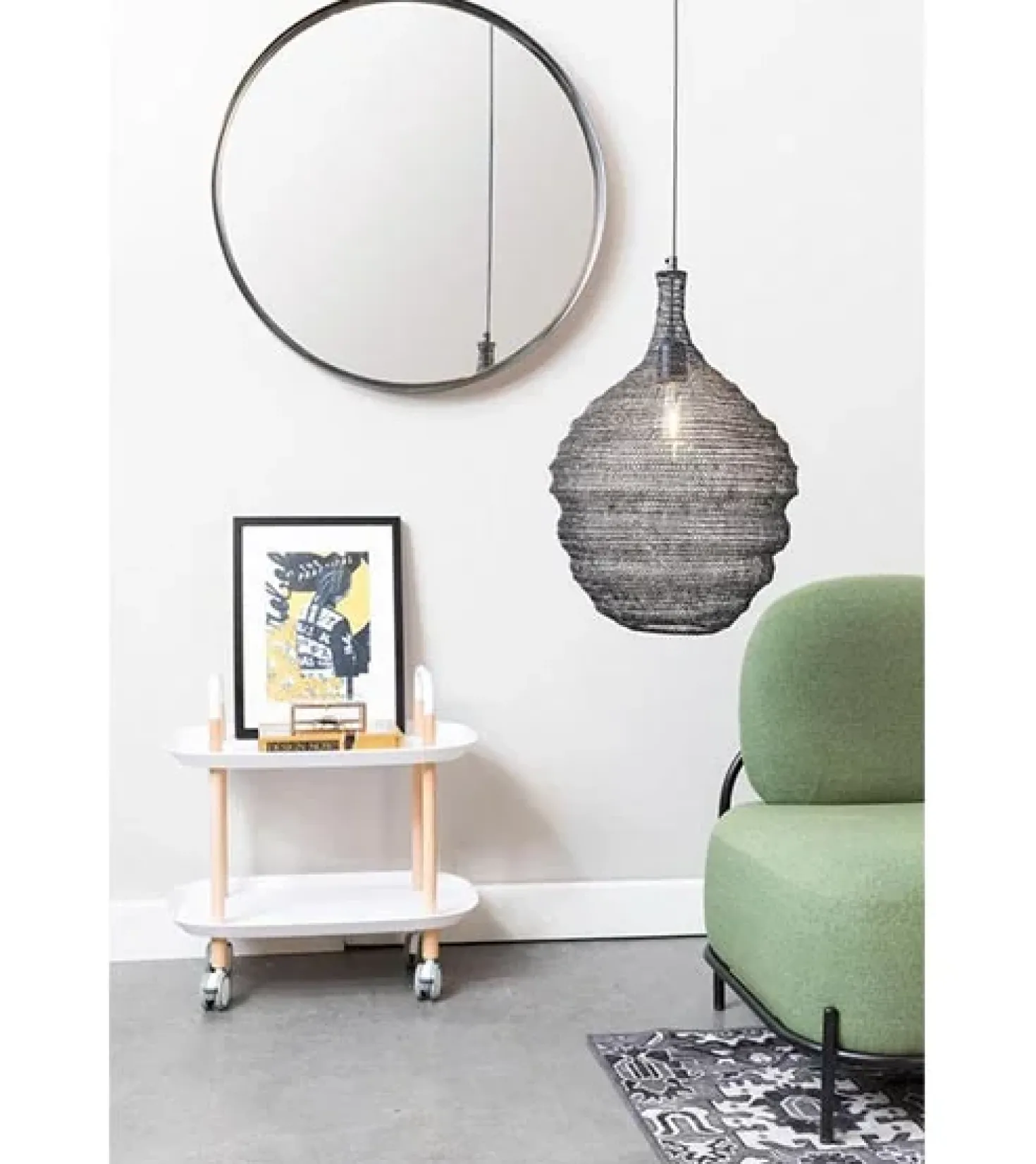Valier 1-lichts hanglamp zwart 48cm