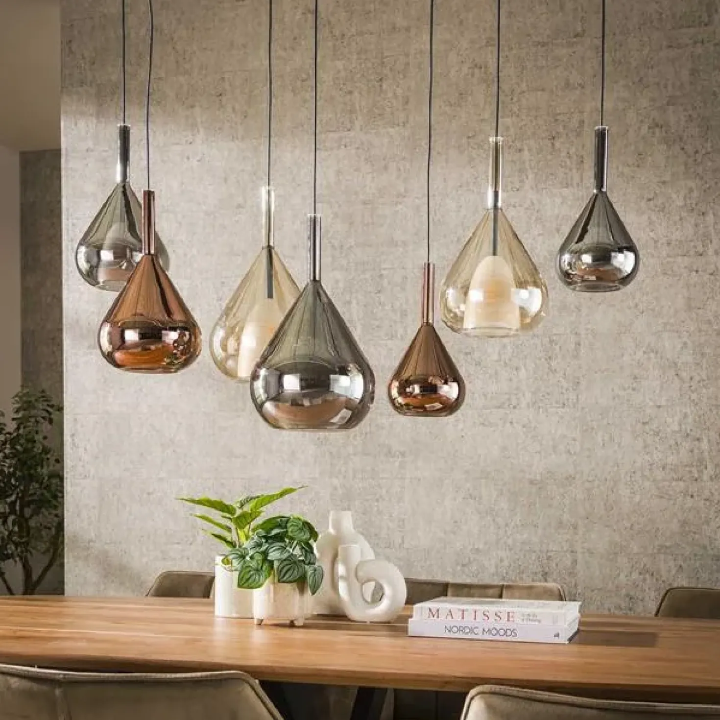 Velura 7-lichts Hanglamp industrieel
