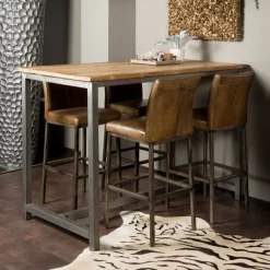 Venetië Bartafel vierkant teakhout whitewash naturel 160x90cm