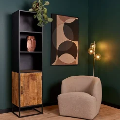 Venice boekenkast mangohout 3-vaks 50cm