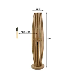 Vincent 1-lichts Vloerlamp Mangohout
