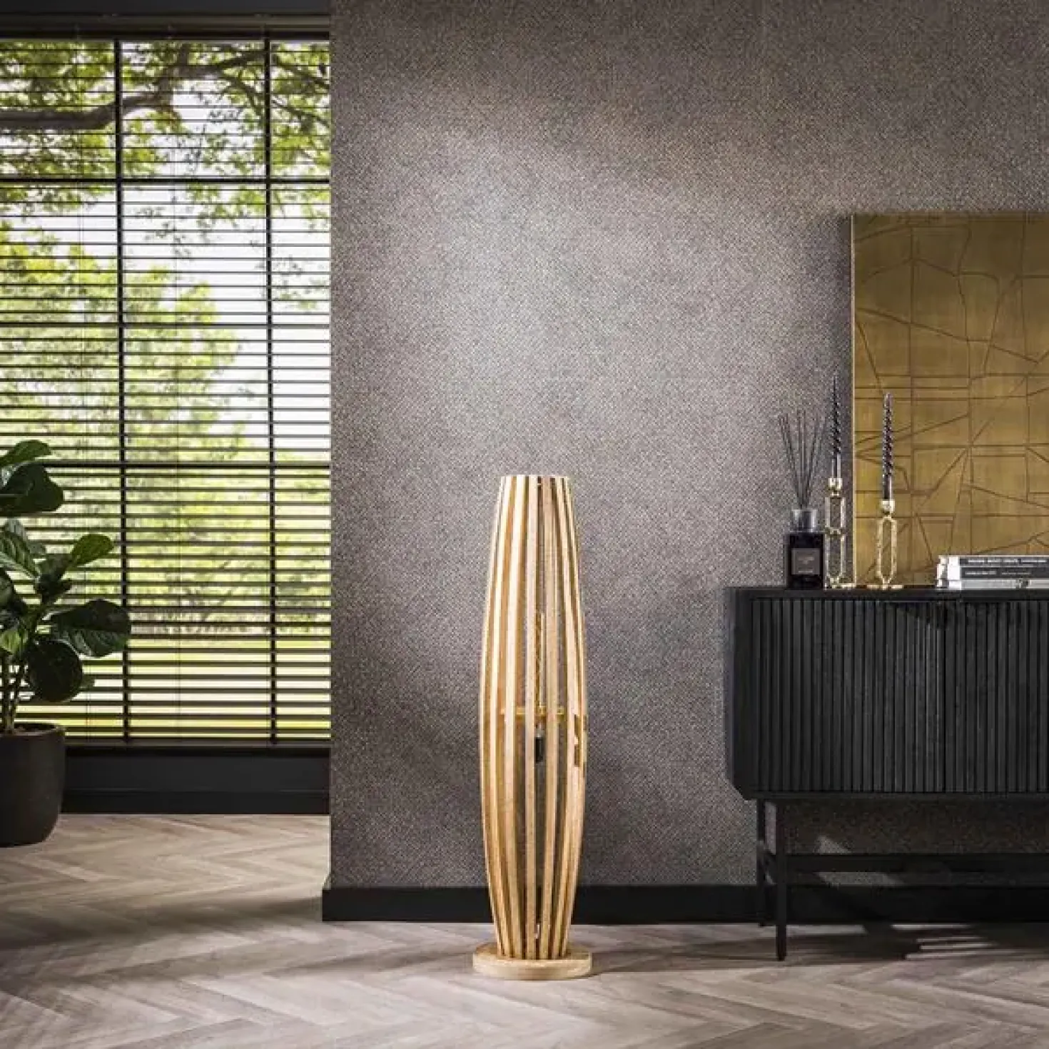 Vincent 1-lichts Vloerlamp Mangohout