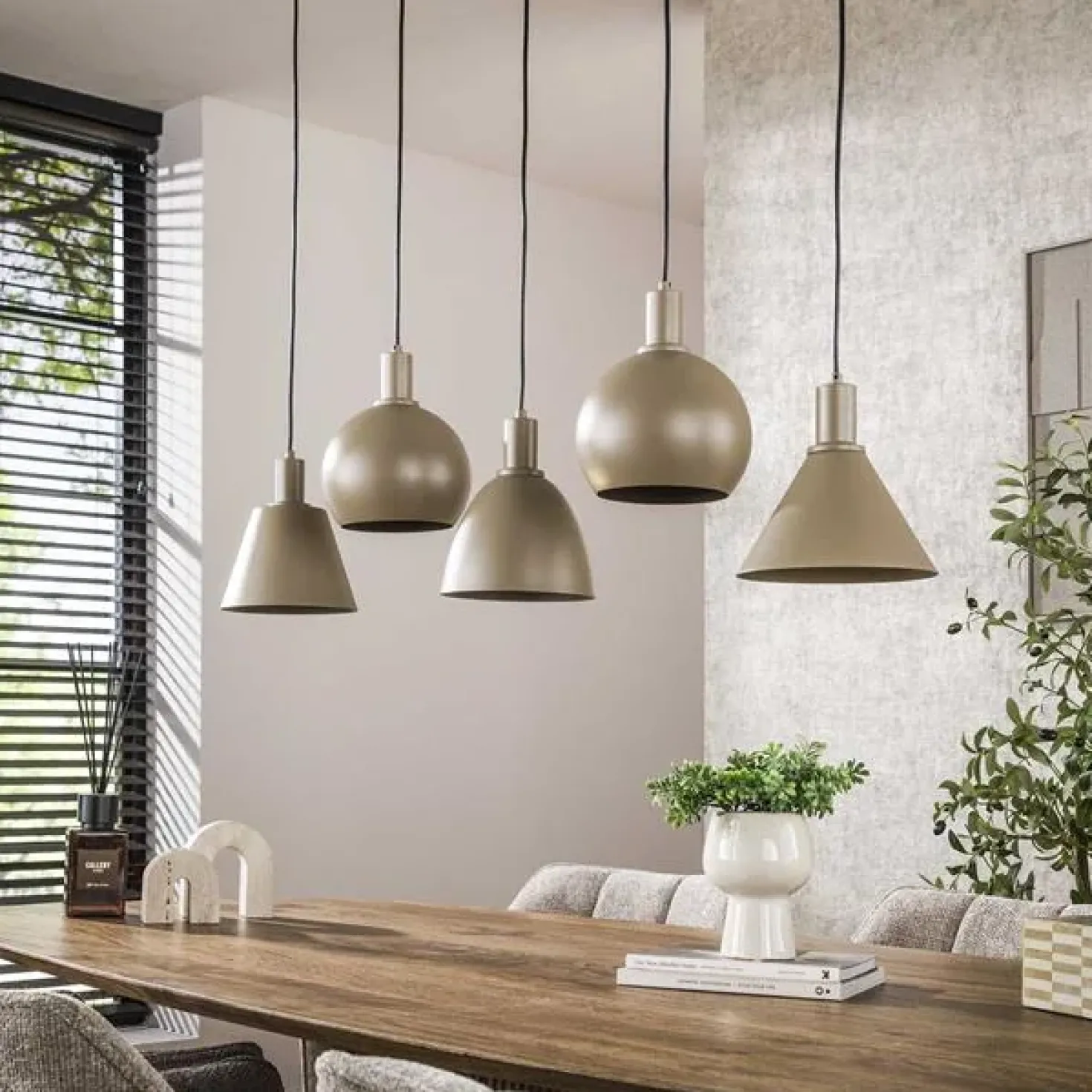 Vinci 5-lichts Hanglamp Beige