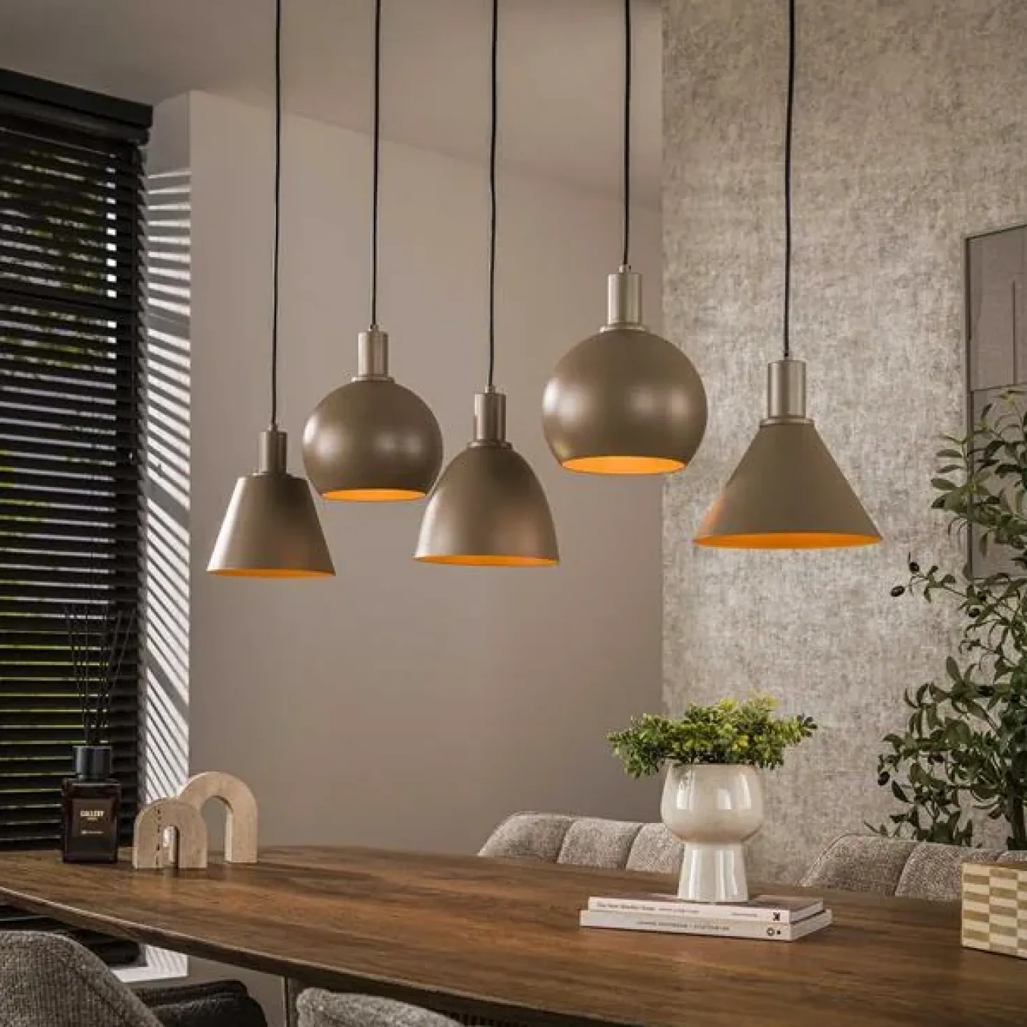 Vinci 5-lichts Hanglamp Beige