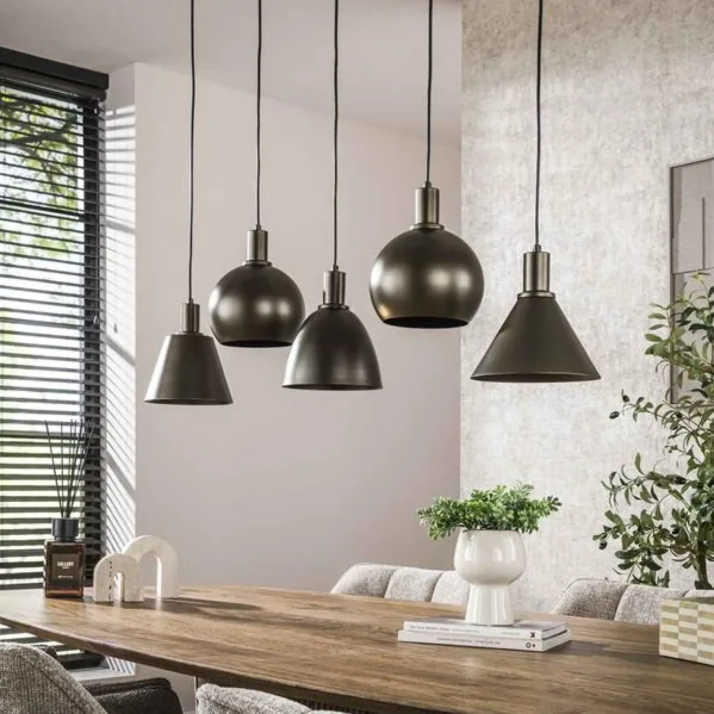 Vinci 5-lichts Hanglamp Sienna bruin