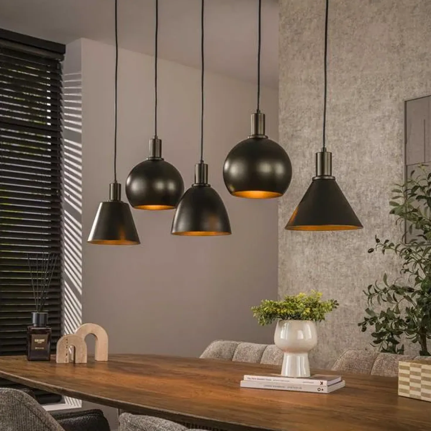 Vinci 5-lichts Hanglamp Sienna bruin
