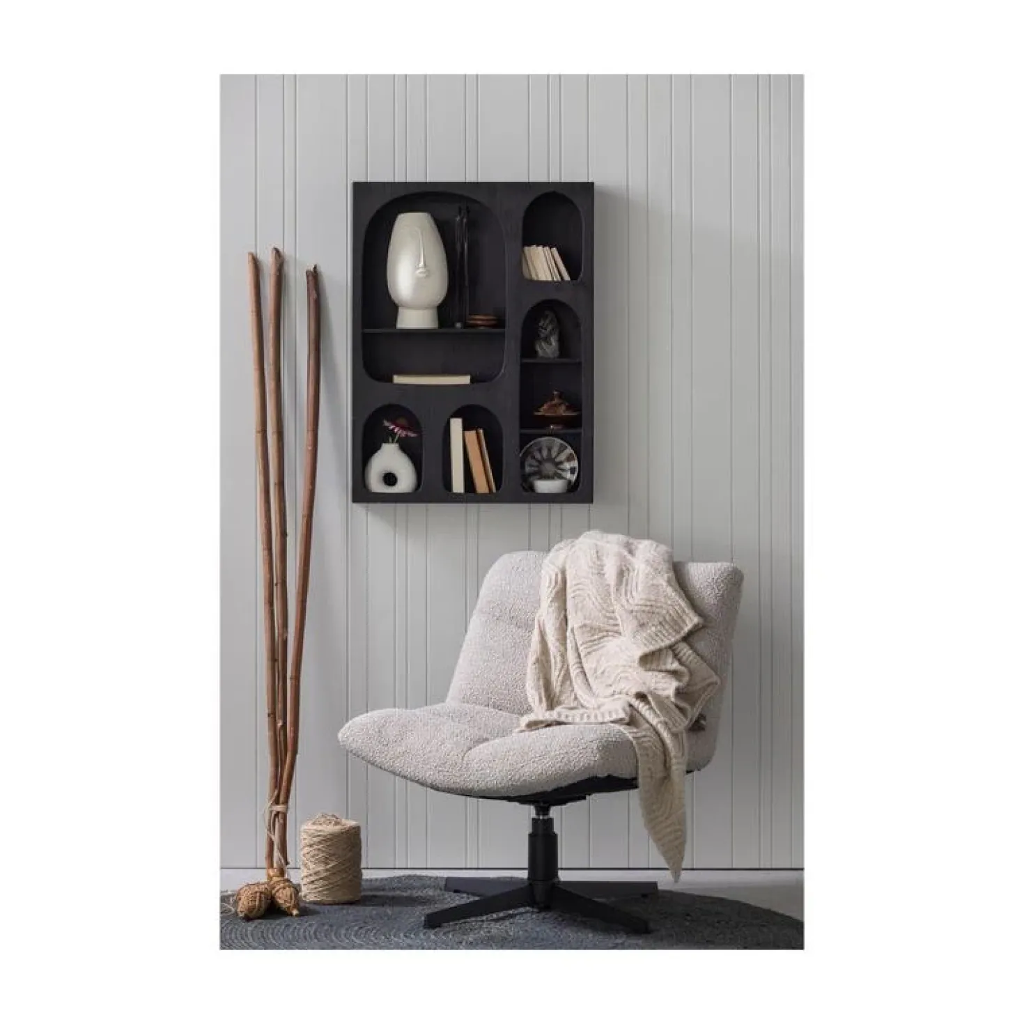 Vinny Draaifauteuil Boucle Zand