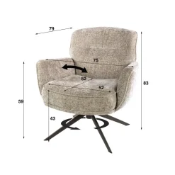 Vito Fauteuil Hoven zand-bruin