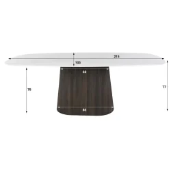 Vittoria Eettafel deens ovaal Keramiek Bruin 215cm