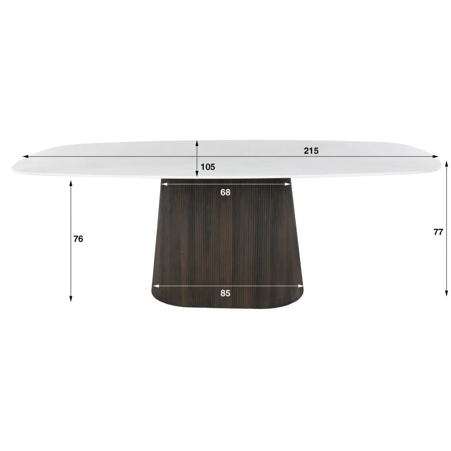 Vittoria Eettafel deens ovaal Keramiek Bruin 215cm