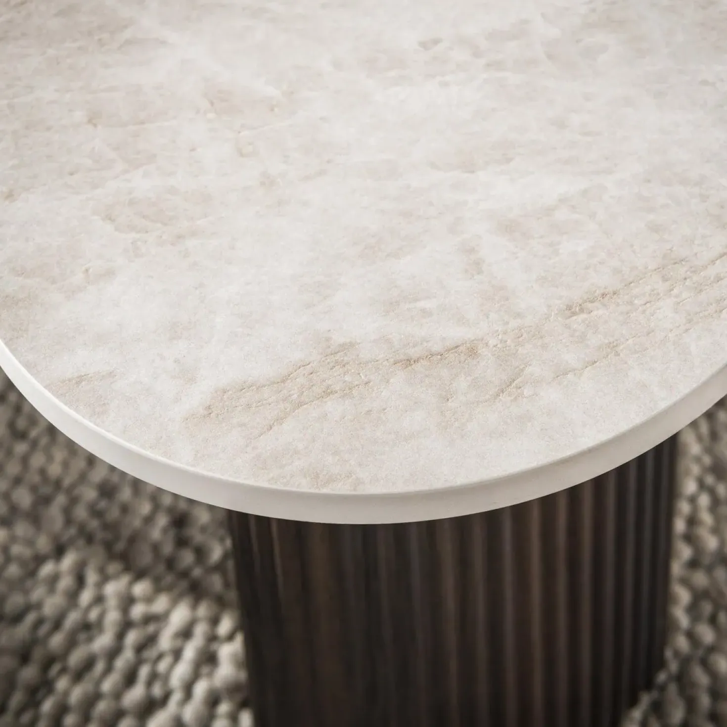 Vittoria Salontafel Organisch Set van 2 keramiek Travertin 88cm