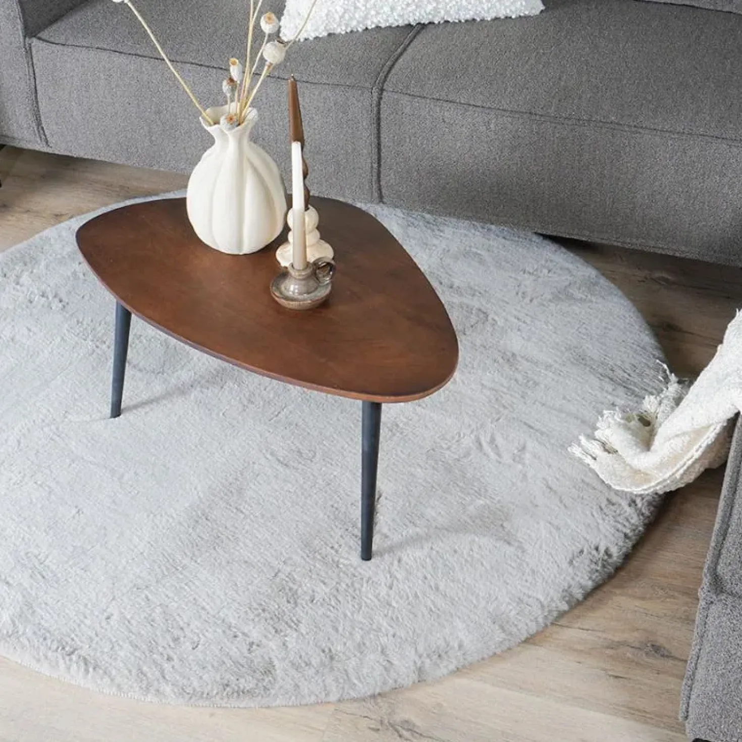 Vloerkleed Velluto Nature Rond ø200 cm
