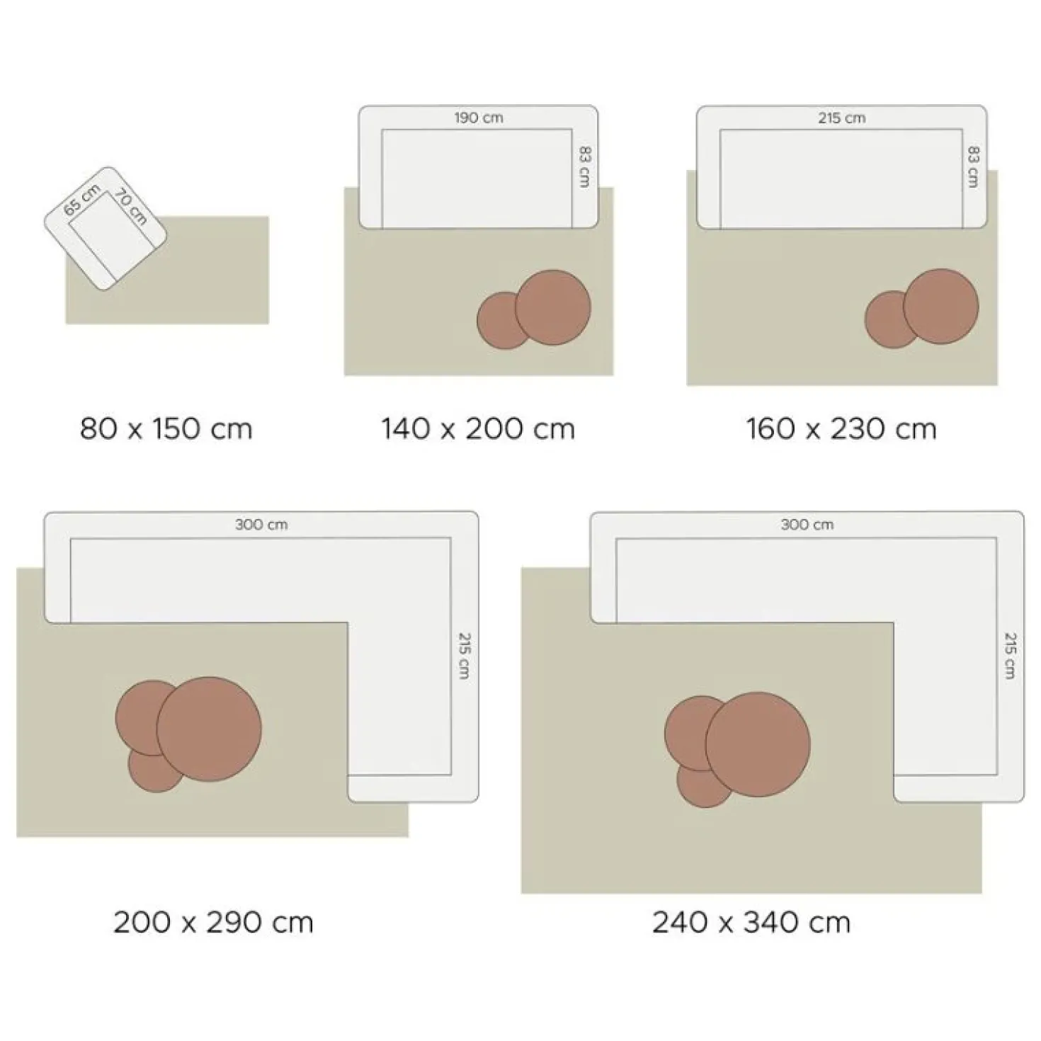 Vloerkleed Velluto Toffee 200 x 280 cm