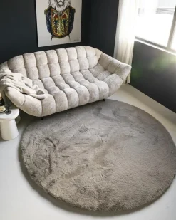Vloerkleed Zena round grijs