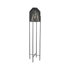 Vloerlamp Ibiza 1-Lichts Zwart Jute