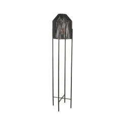 Vloerlamp Ibiza 1-Lichts Zwart Jute