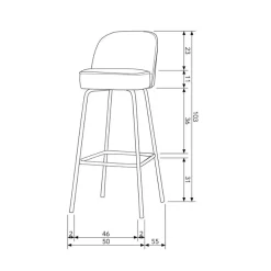 Vogue Barstoel Hoog Leer Cognac