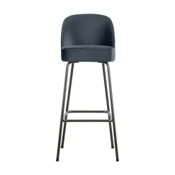 Vogue Barstoel Hoog Velvet Blauw