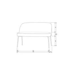Vogue Eetkamerbank Velvet Roest 120cm