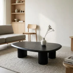 Walter Salontafel zwart Eikenhout 106 cm