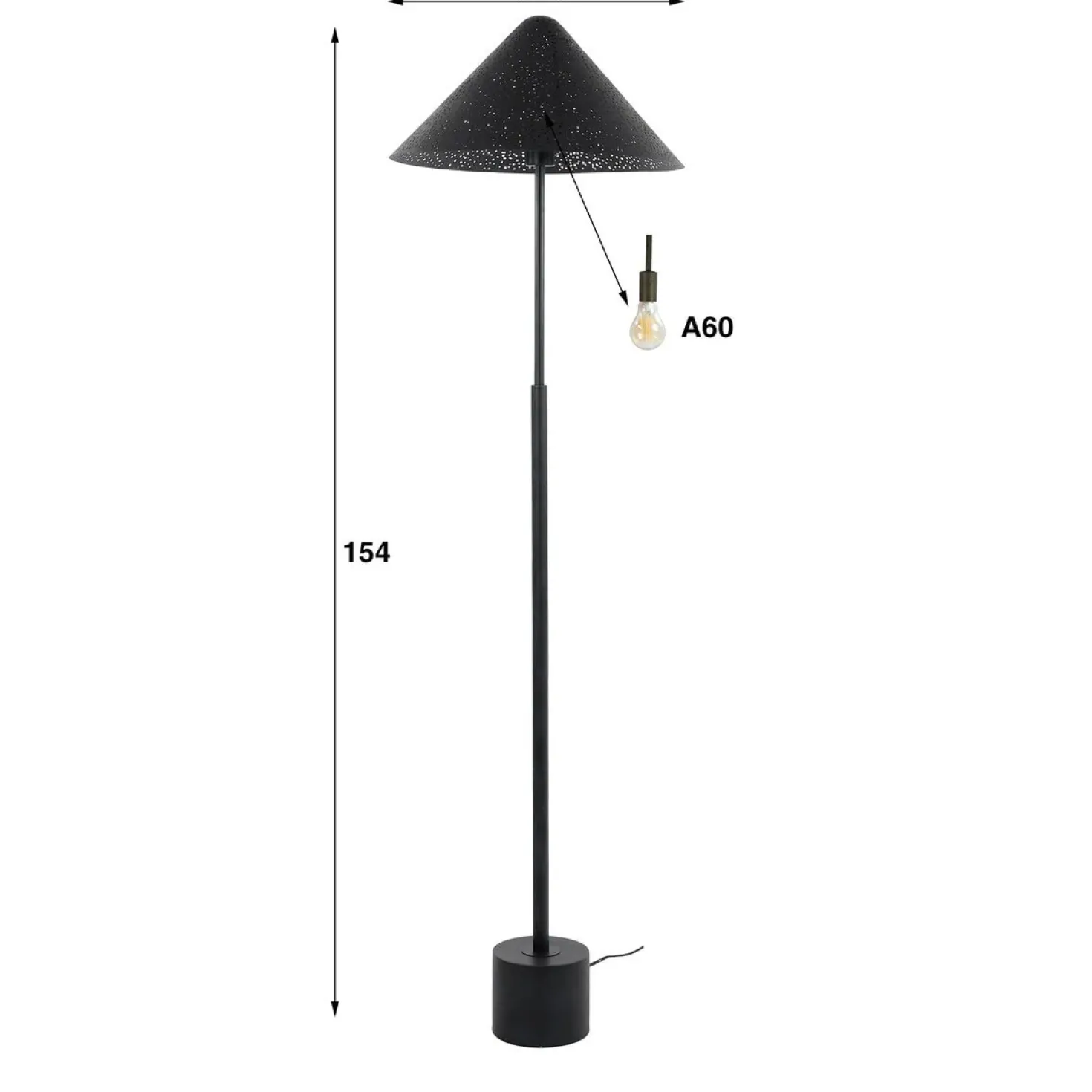Wanda 1-lichts Vloerlamp Charcoal