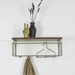 Wandkapstok staal REEF 3 groen walnoot