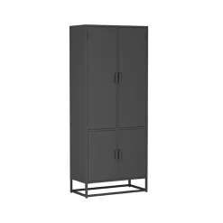 Wandkast Luff Zwart Metaal 80cm