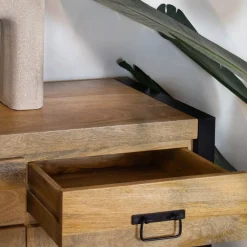 Wandkast mangohout Britt industrieel - 100cm