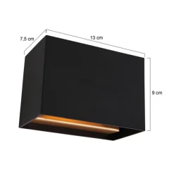 Wandlamp Muro Rechthoek Zwart