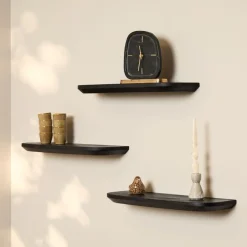 Wandplank Gavin Zwart 60 cm Set van 3