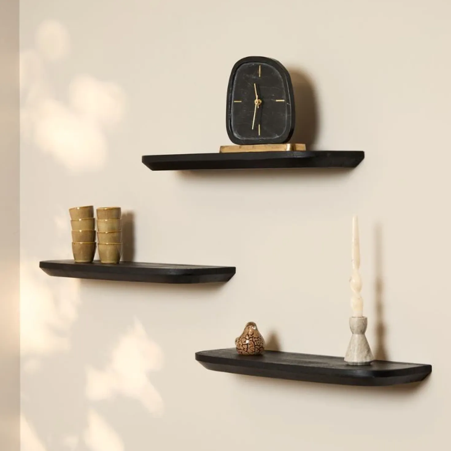 Wandplank Gavin Zwart 60 cm Set van 3