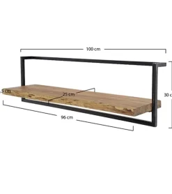 Wandplank hout Stockton/e 100cm