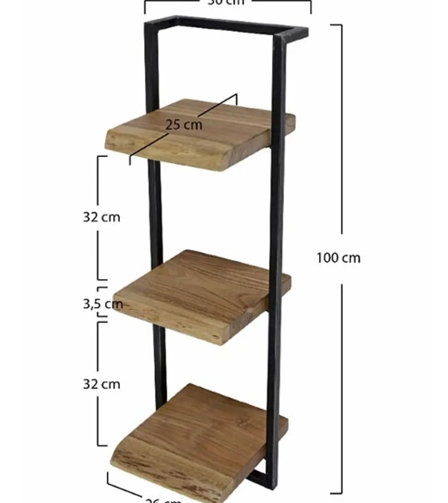 Wandplank hout Stockton/g 30x100cm