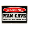 Warning Man Cave risk - metalen bord