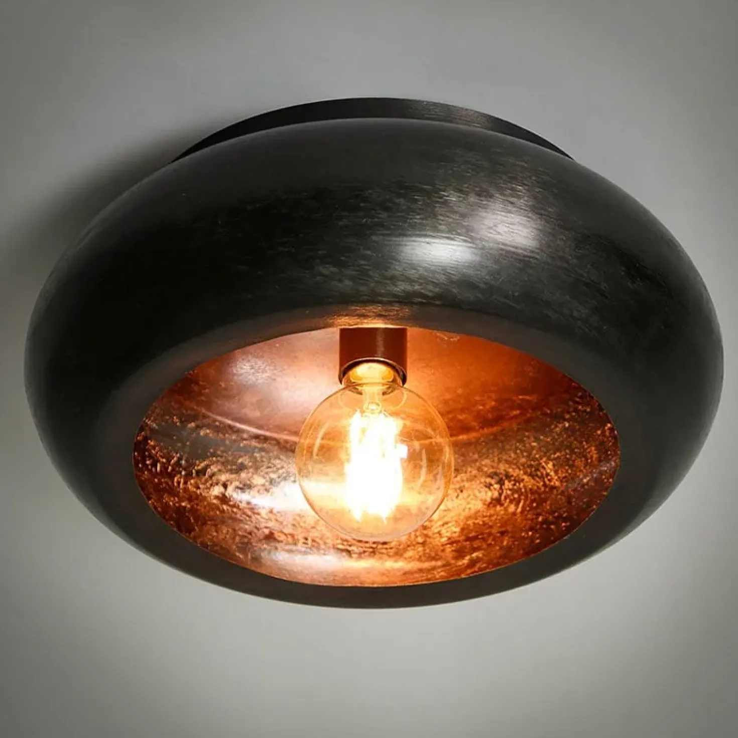 Warp 1-lichts plafondlamp groot zwart