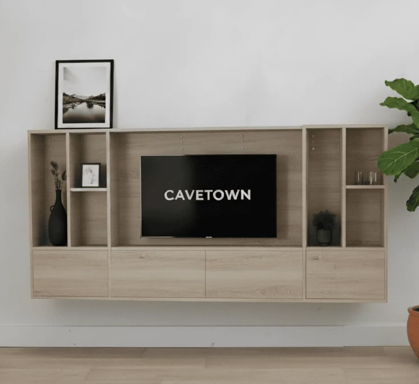 Watford Small zwevende Cinewall compleet Misty oak