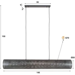 Wayne 7-lichts Hanglamp XL Metaal