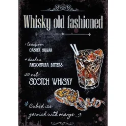 Whisky old Fashioned - metalen bord