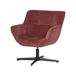 Wibo Draaifauteuil velvet Bruinrood