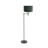 Wilco 2-lichts Vloerlamp Zwart met Groen Velvet kap