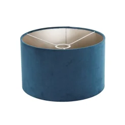 Wilco 2-lichts Vloerlamp Zwart met Blauw Velvet kap