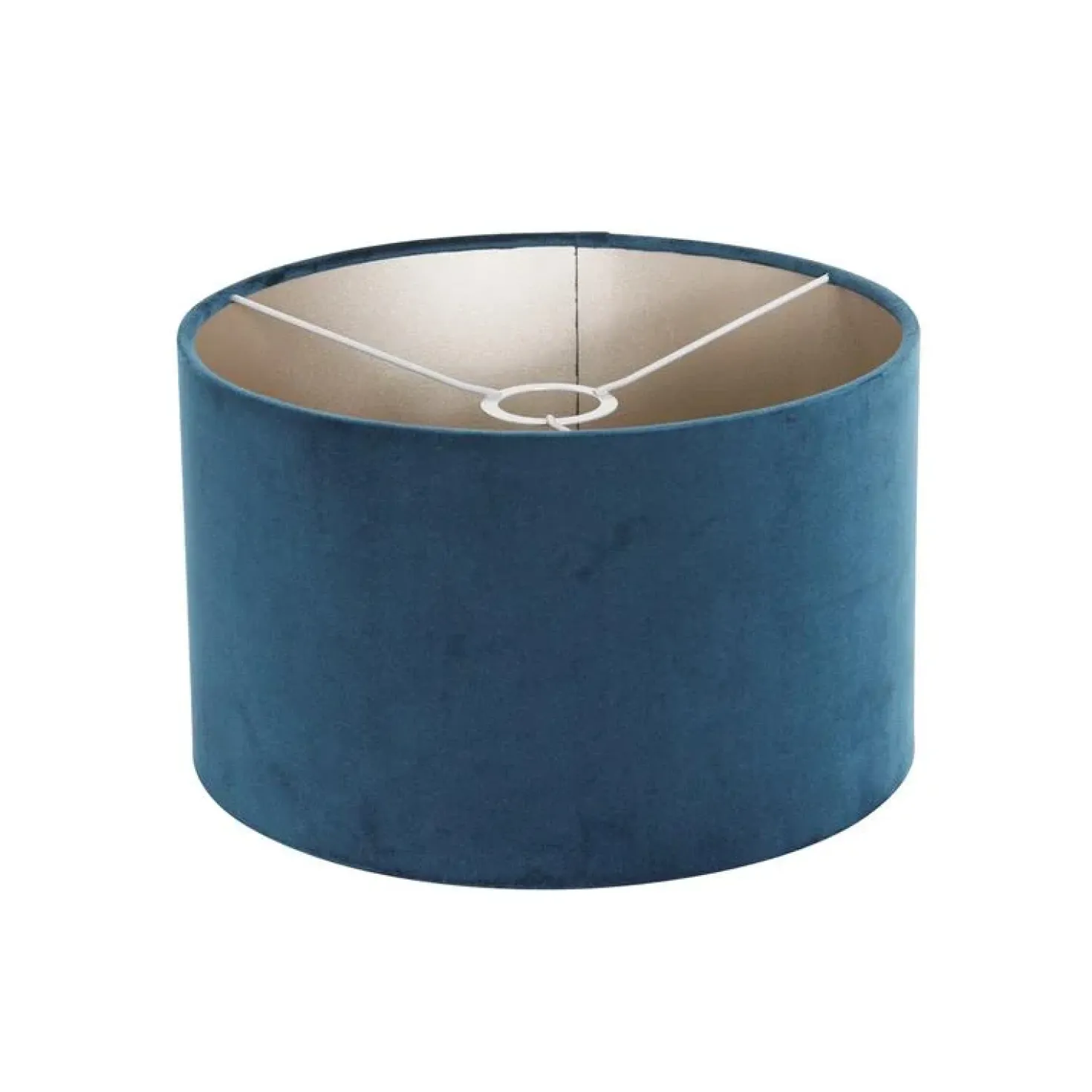 Wilco 2-lichts Vloerlamp Zwart met Blauw Velvet kap