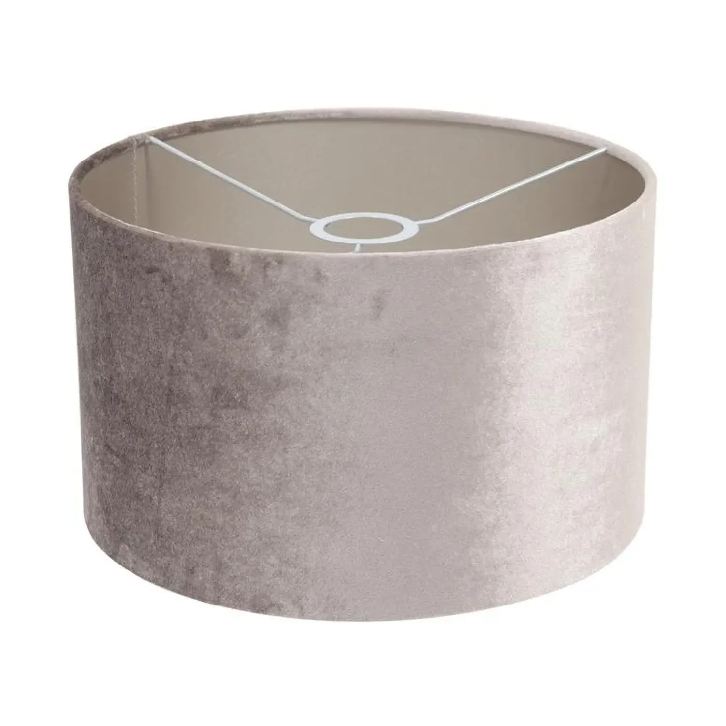 Wilco 1-lichts Vloerlamp Zwart met Zilver Velvet kap