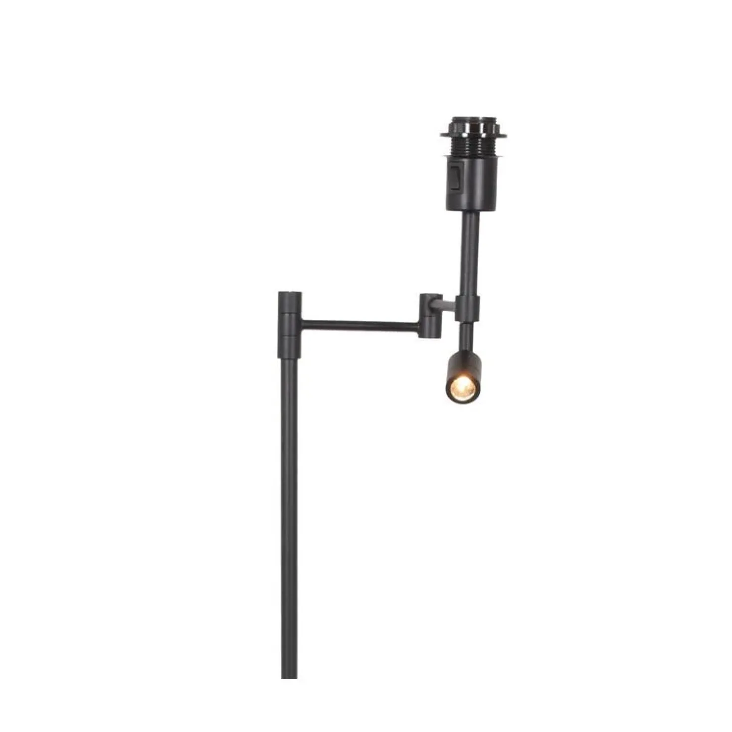 Wilco 2-lichts Vloerlamp Zwart met Goud Velvet kap