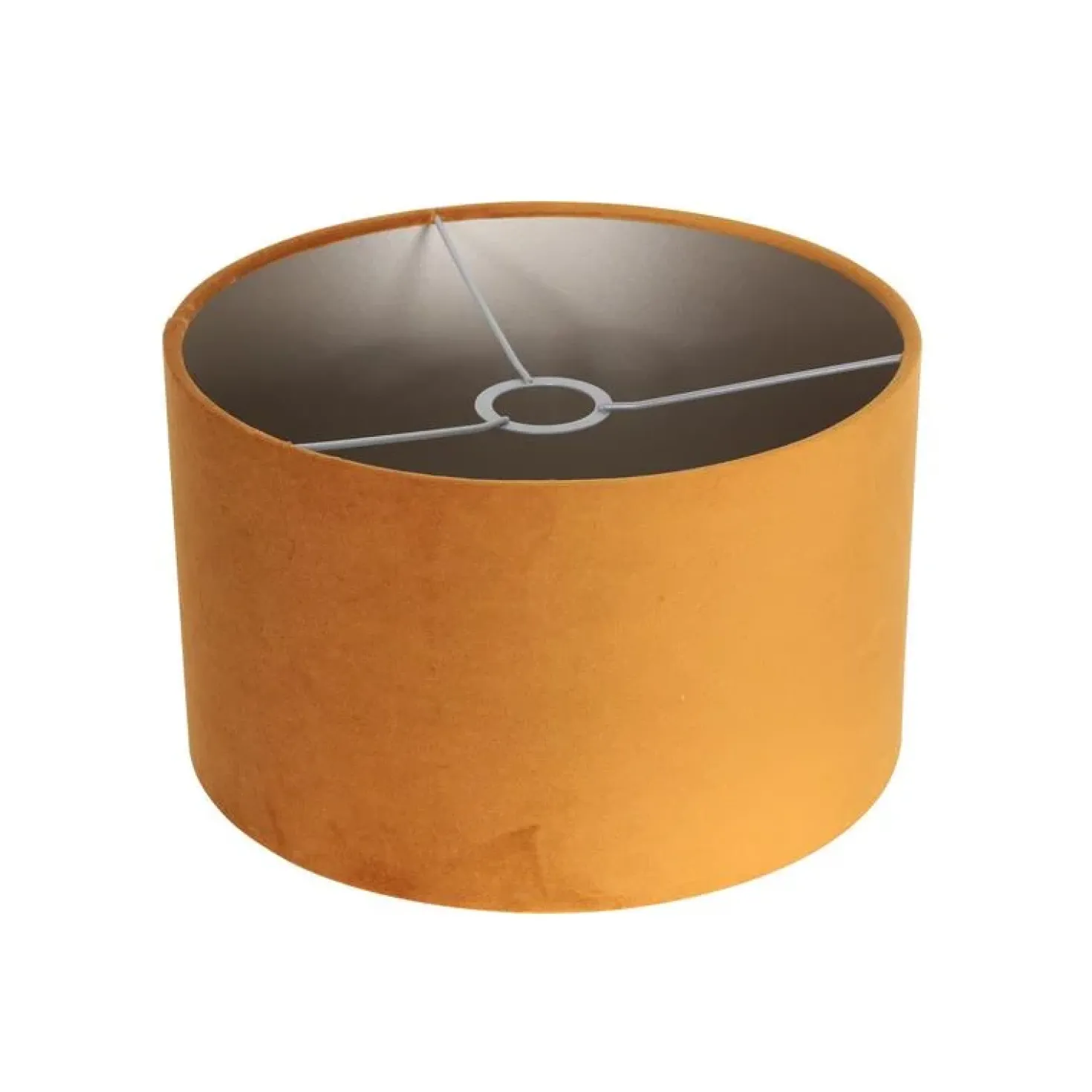 Wilco 1-lichts Vloerlamp Zwart met Goud Velvet kap