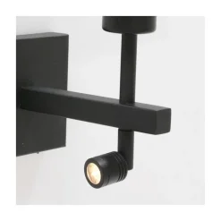 Wilco 2-lichts Wandlamp Zwart met Wit Chintz kap
