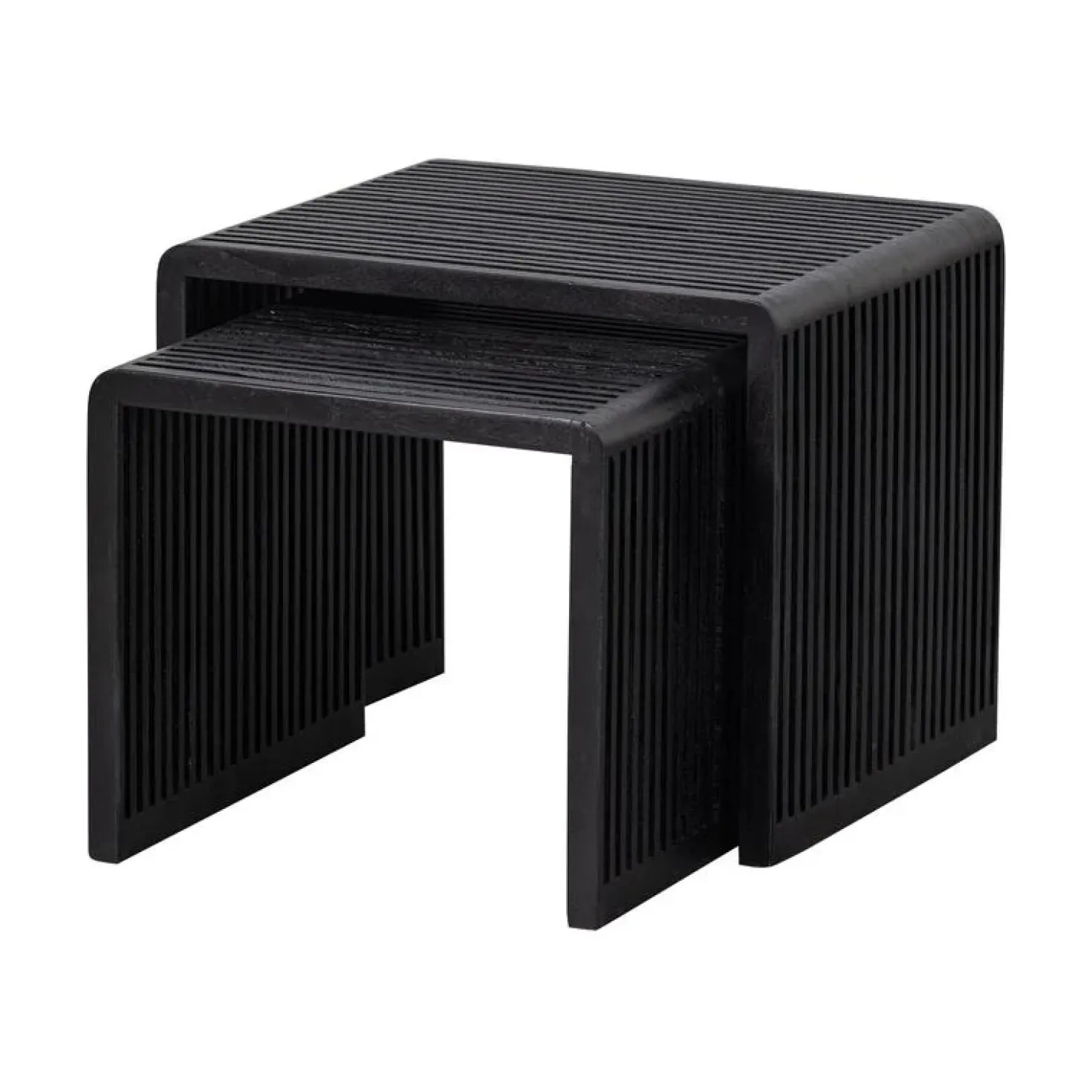 Willa Bijzettafel Set van 2 Teak Zwart