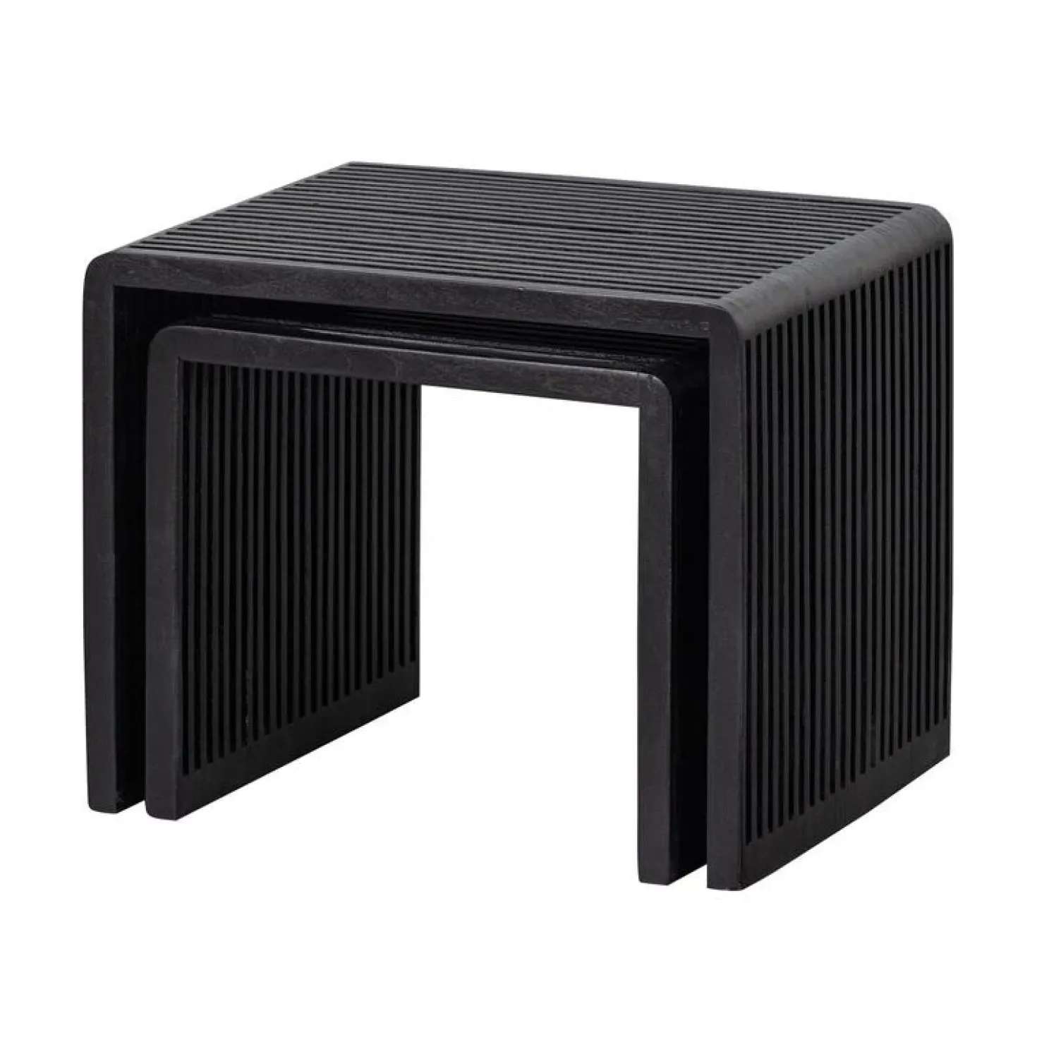 Willa Bijzettafel Set van 2 Teak Zwart