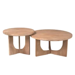 William Salontafel rond Naturel Mangohout 80cm