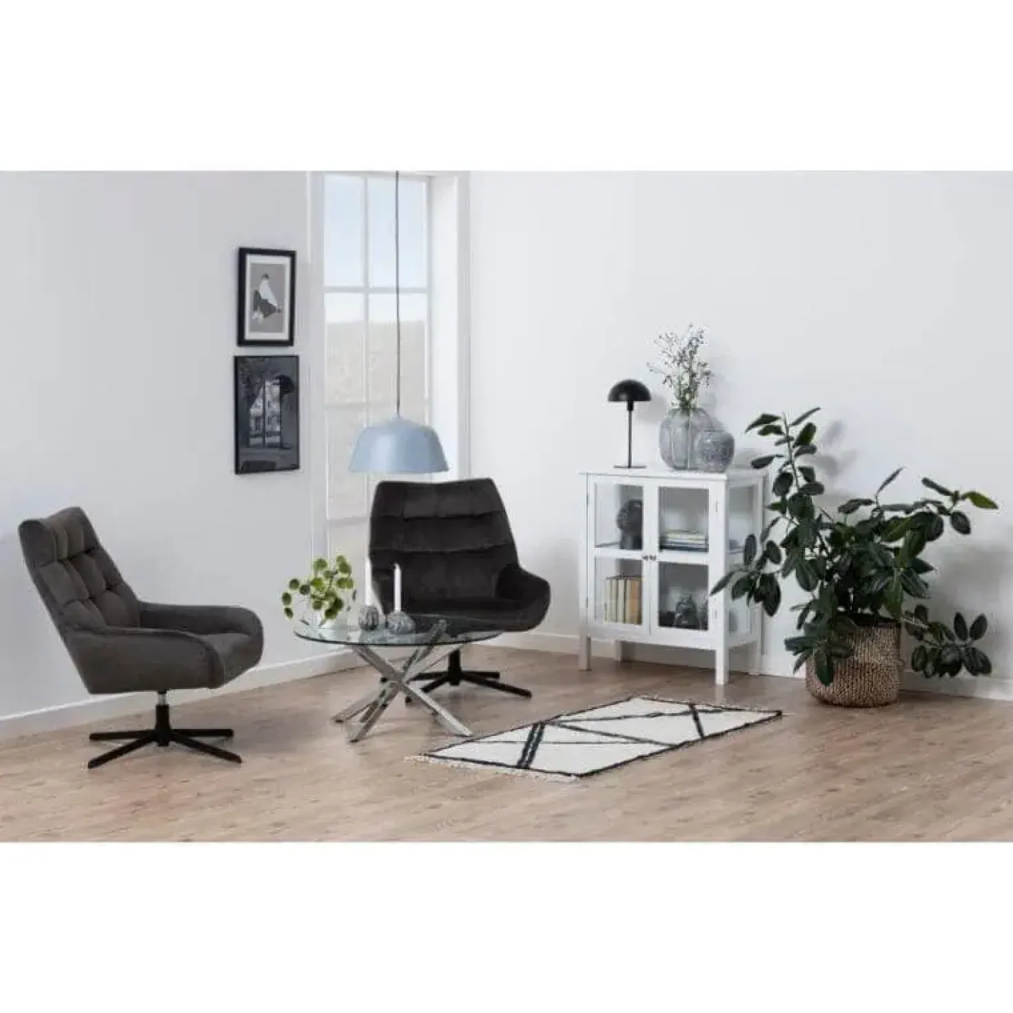 Willow Salontafel rond Glas 82cm
